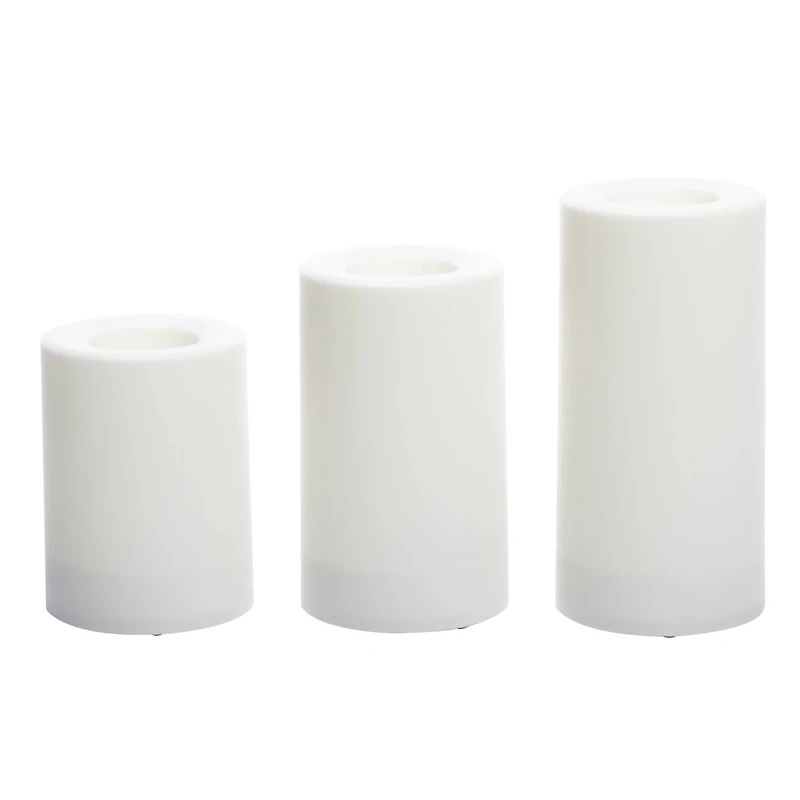 6 Packs: 3 ct. (18 total) White LED Pillar Candles by Ashland®