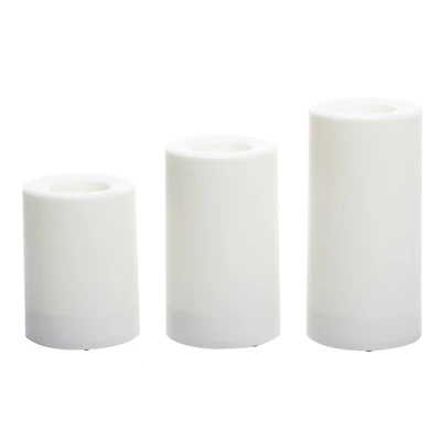 6 Packs: 3 ct. (18 total) White LED Pillar Candles by Ashland®