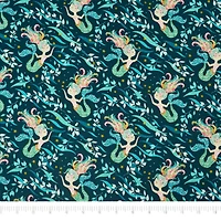 SINGER Denise Palmer Navy Mermaid Cotton Fabric