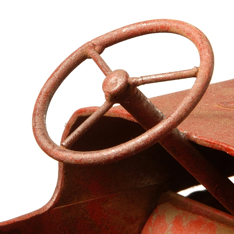 14" Metal Car Lawn Ornament & Candleholder