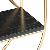 Hello Honey® Metal & Wood Gold Oval Wall Shelf