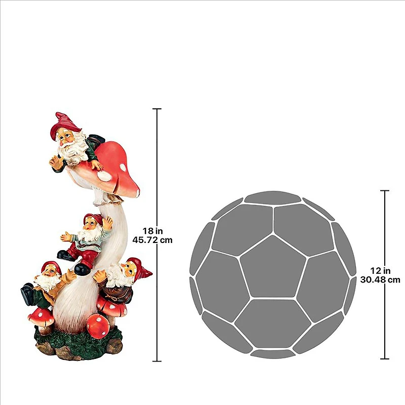 Design Toscano 18" Mushroom Madness Garden Gnome Statue