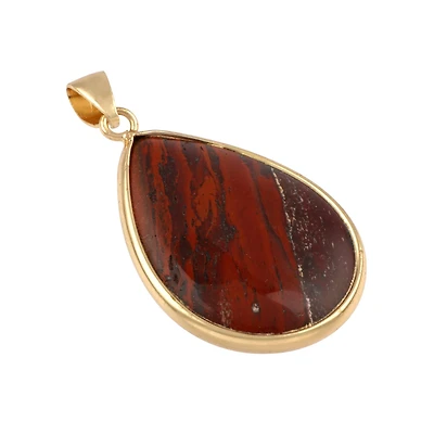 Red Brecciated Jasper Teardrop Pendant by Bead Landing™