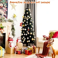 Costway 6ft. Unlit Black Slim Artificial Christmas Tree