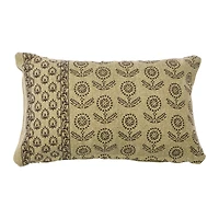 Hello Honey® 20'' Green Floral Fields Lumbar Pillow Cover