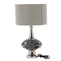Silver Glass Traditional Table Lamp, 27" x 16" x 16"