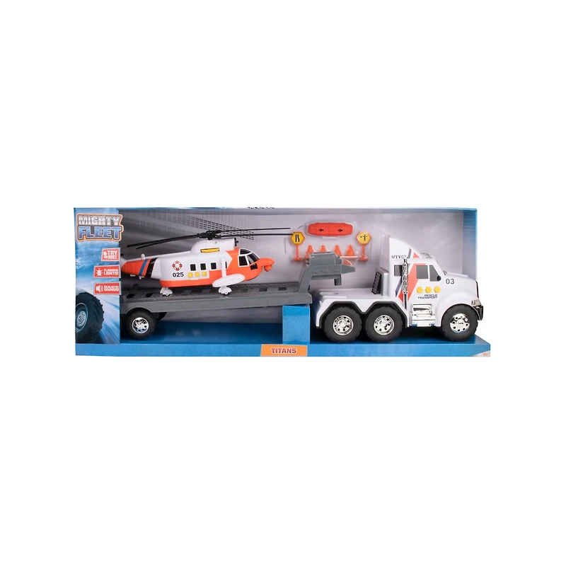 Funrise Mighty Fleet Titans Flatbed Truck with Helicopter