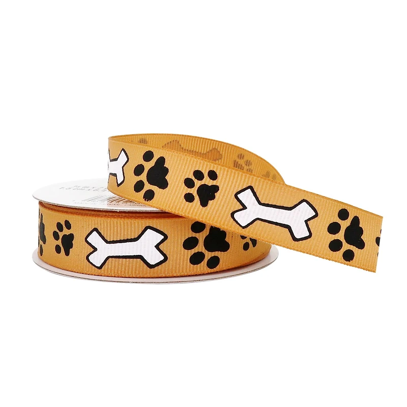 5/8" x 7yd. Grosgrain Paw Print & Dog Bone Ribbon by Celebrate It™