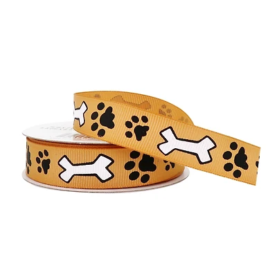 5/8" x 7yd. Grosgrain Paw Print & Dog Bone Ribbon by Celebrate It™