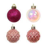 7 Pack 1.5" Pink Shatterproof Ball Ornaments by Ashland®