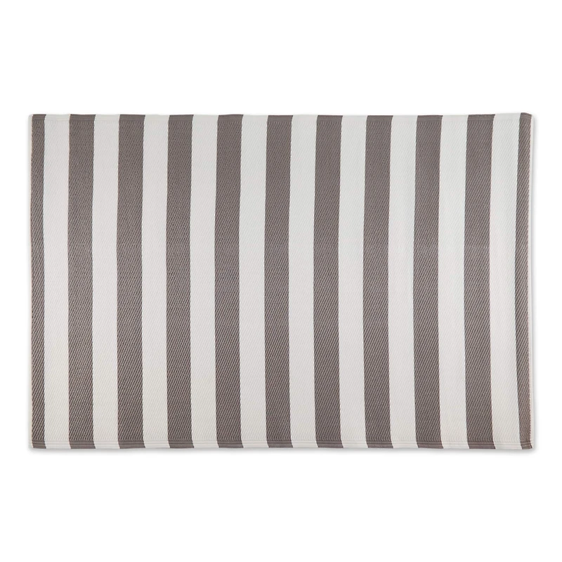DII® Stone & White Rugby Stripe Outdoor Rug, 4ft. x 6ft.