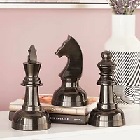CosmoLiving by Cosmopolitan Dark Gray Chess Sculpture Set