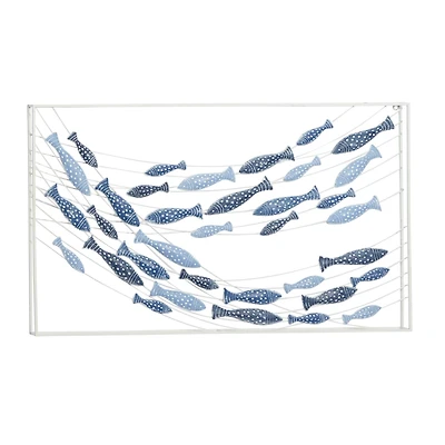 Blue Metal Coastal Wall Decor 24" x 40" x 2"