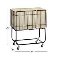 Black Contemporary Metal Storage Cart