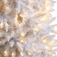9ft. Pre-Lit Slim White Artificial Christmas Tree, Warm White LED Lights