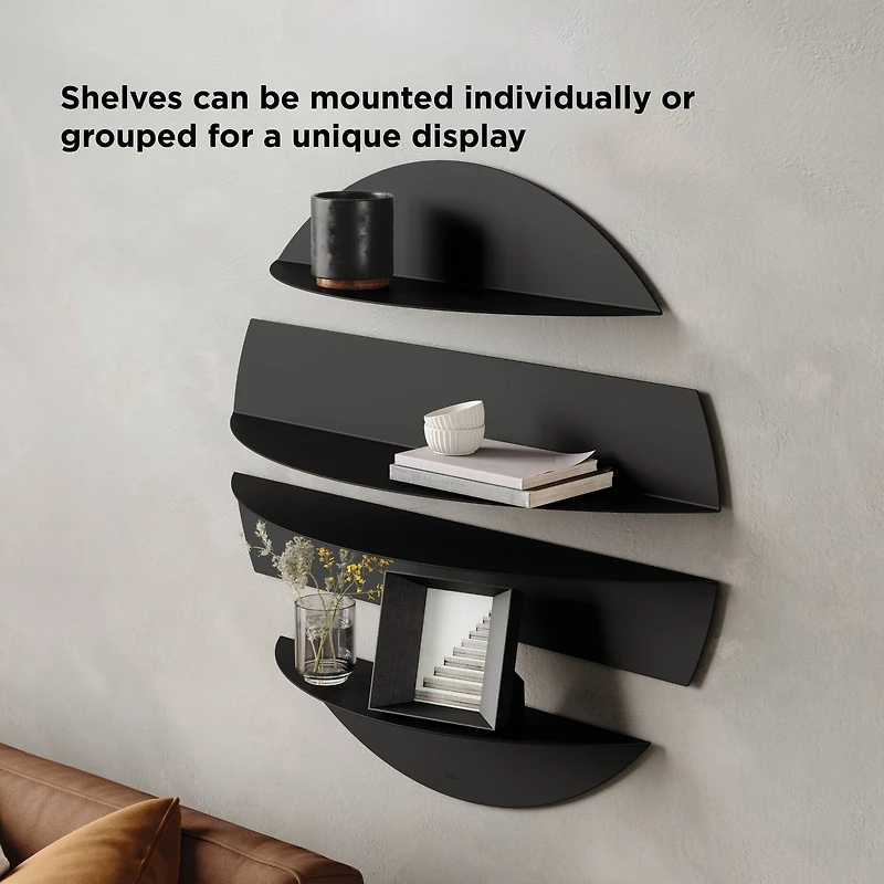 Umbra Black Solis 4 Piece Wall Shelves