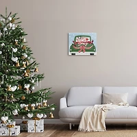 Stupell Industries Farmhouse Pigs Green Holiday Truck Canvas Wall Art