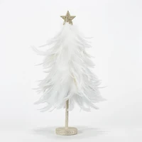 White Feather Tree with Gold Glitter Star by Ashland