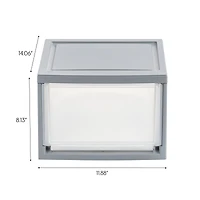 Iris® 13qt. Gray Stackable Drawer, 4 Pack