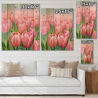 Designart - Field of Pink Tulips