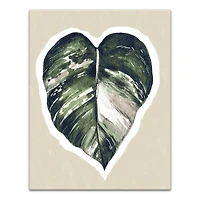 Green Tropical Leaf 11" x 14" Canvas Wall Art