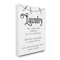 Stupell Industries Family Laundry Room Service Rustic Style Humor Canvas Wall Art