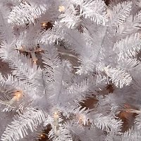 6.5 ft. Pre-Lit Kingswood™ White Fir Hinged Pencil Artificial Christmas Tree, Clear Lights