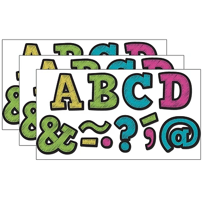 Teacher Created Resources® Chalkboard Brights Bold Block 2" Magnetic Letters, 70 Pieces Per Pack, 3 Packs