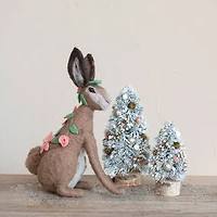Hello Honey® 15.75" Flower Wool Rabbit Décor Accent