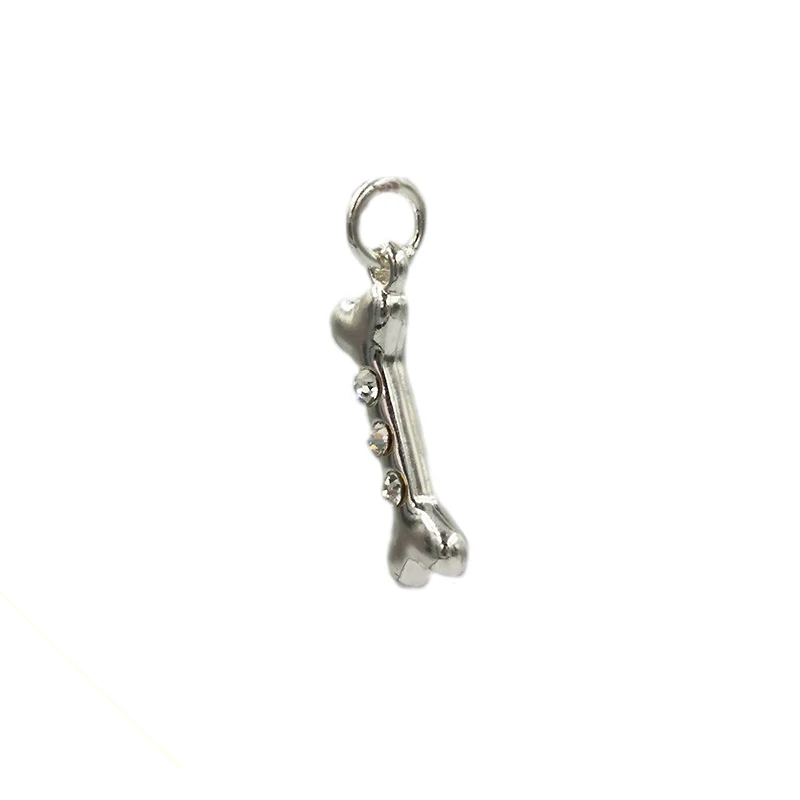 Charmalong™ Silver Plated Crystal Bone Charm by Bead Landing™