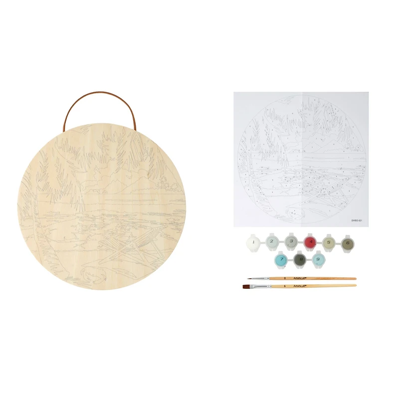 8" Beach Paint-by-Number Plywood Surface Kit by Artist's Loft®