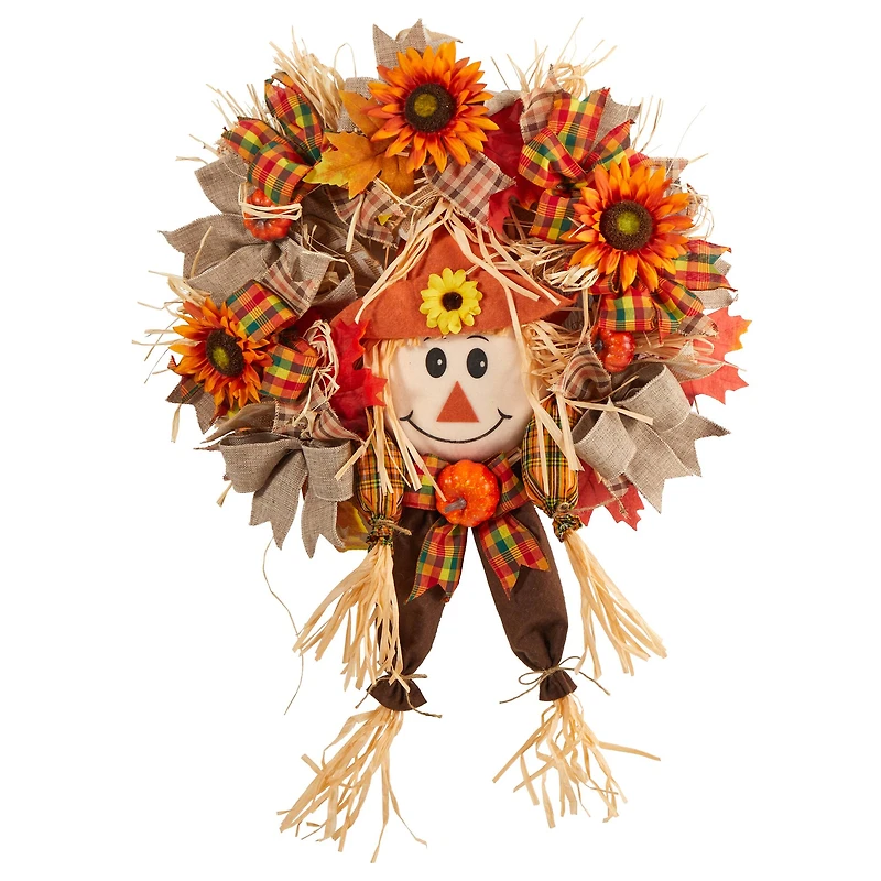 30" Scarecrow Autumn Wreath