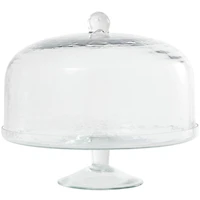 12" Clear Glass Cake Stand with Glass Dome