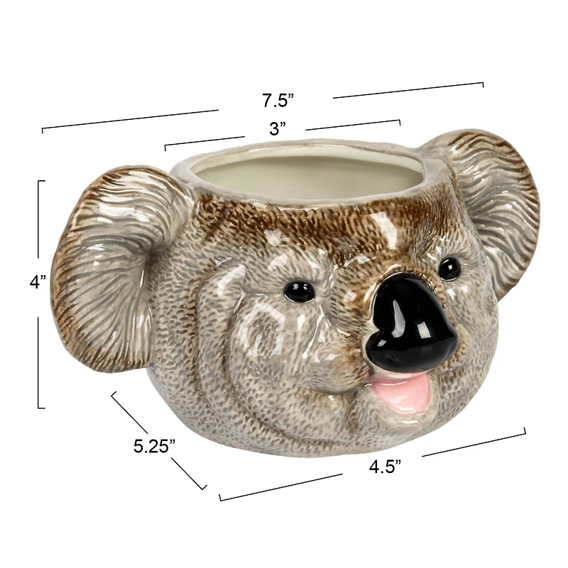 Hello Honey® 7.75" Round Ceramic Koala Head Planter