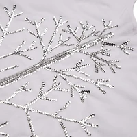 Glitzhome® 48" White Fleece Christmas Tree Skirt