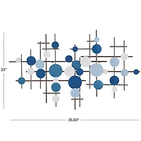 CosmoLiving by Cosmopolitan Blue Metal Overlapping Circle Geometric Wall Decor 39" x 1" x 23"