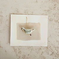 Hello Honey® 4" White & Green Glass Dove Ornament