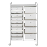 Honey Can Do White 15-Drawer Metal Rolling Storage Cart