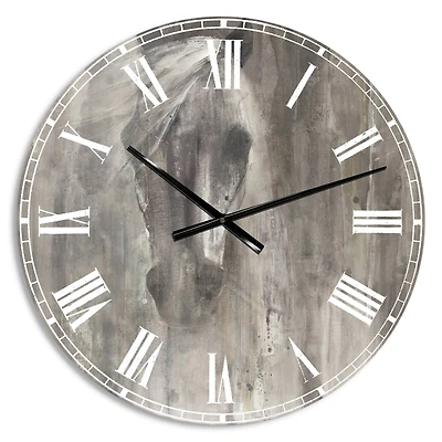 Designart 'Farmhouse Horse Farmhouse Wall Clock
