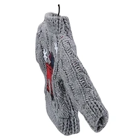 Ugly Sweater with Plaid Moose Christmas Ornament - 9" - Gray