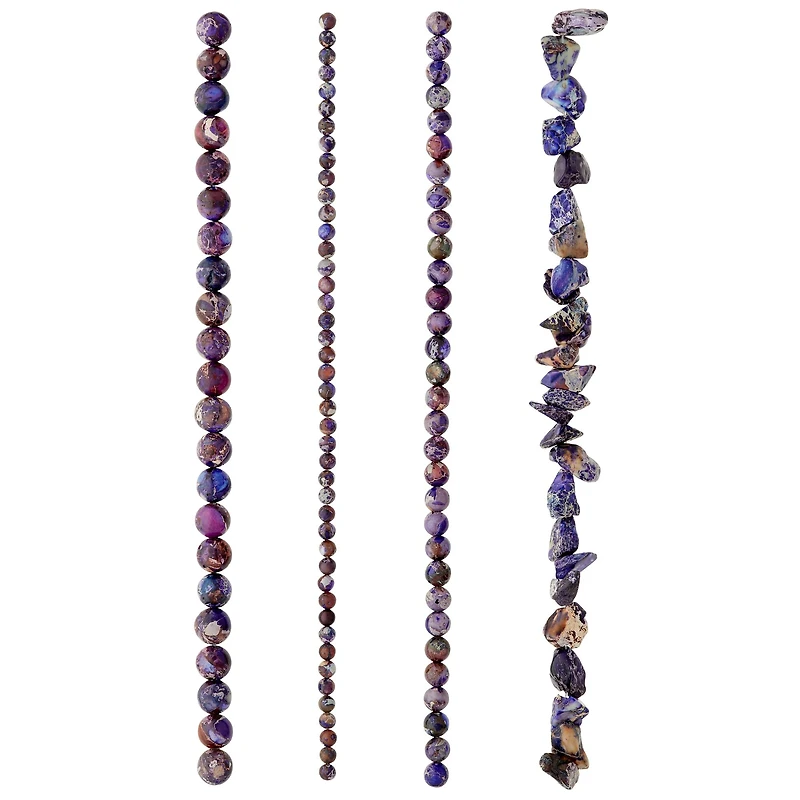 Dark Purple Jasper Semi-Precious Beads Value Pack by Bead Landing™