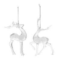 Clear Bubbled Plastic Deer Ornaments Set
