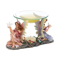4" Magical Twin Fairies Candle Oil Warmer