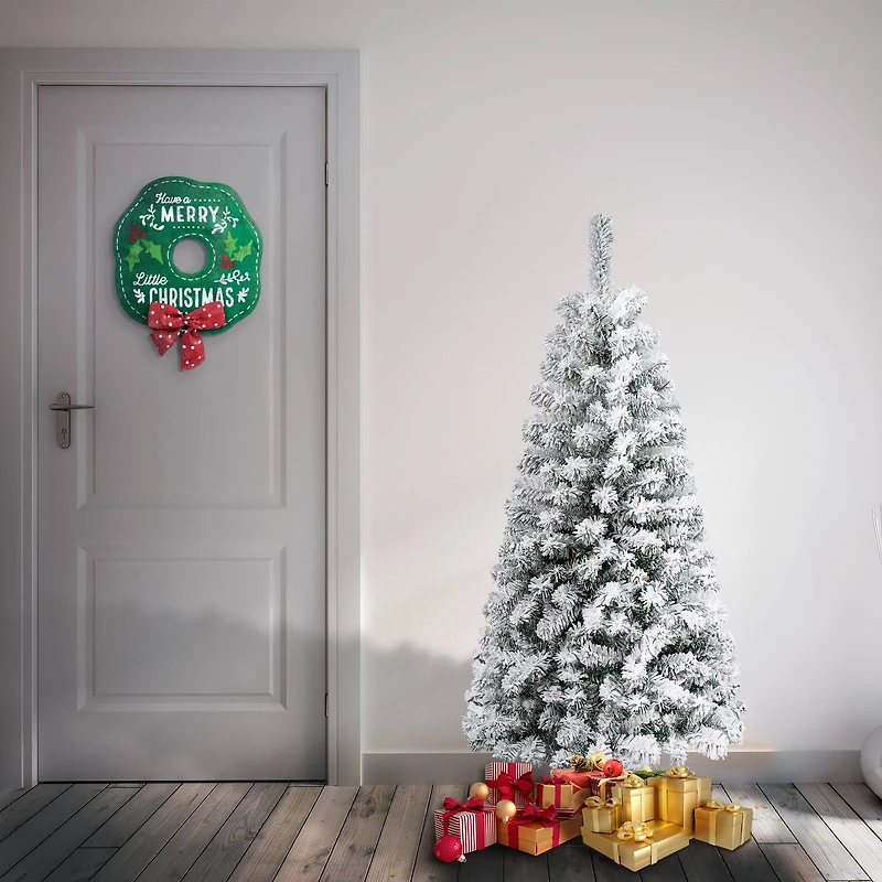 4.5ft. Unlit Flocked Acacia Artificial Christmas Tree