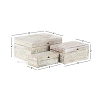 White Mango Wood Natural Box Set, 8", 10" & 12"