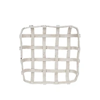 Hello Honey® 15.25" White Distressed Finish Woven Basket