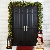 Glitzhome® 9ft. Pre-Lit Pinecone Christmas Garland with Timer, 2ct.