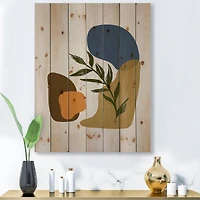 Designart - Botanical Minimalist Shapes With Green Leaf