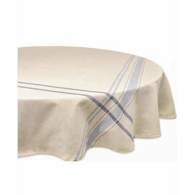 DII® 70" Round Nautical Blue French Stripe Tablecloth