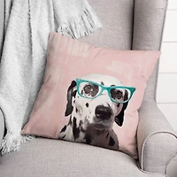 Nerdy Dalmation 2 Throw Pillow